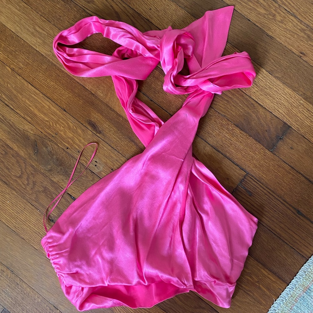 Pink cross-cross top